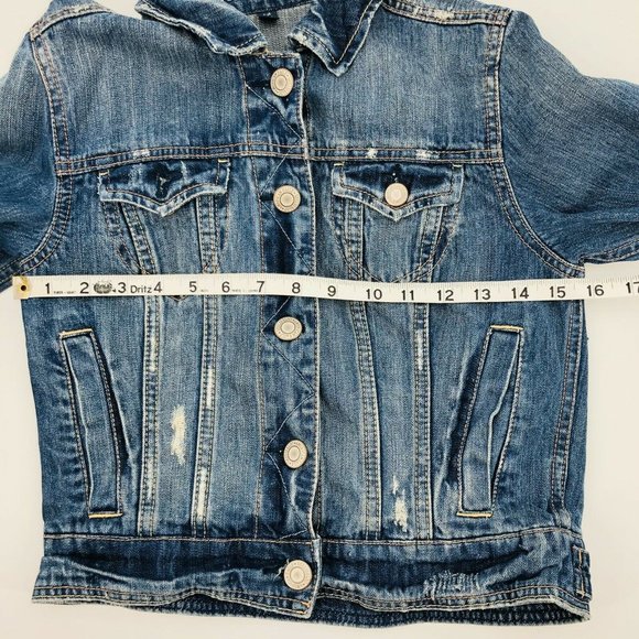American Eagle Denim Jeans Jacket Flap Pockets - Picture 7 of 11